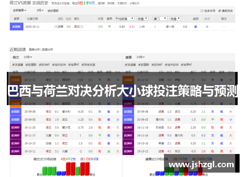 巴西与荷兰对决分析大小球投注策略与预测